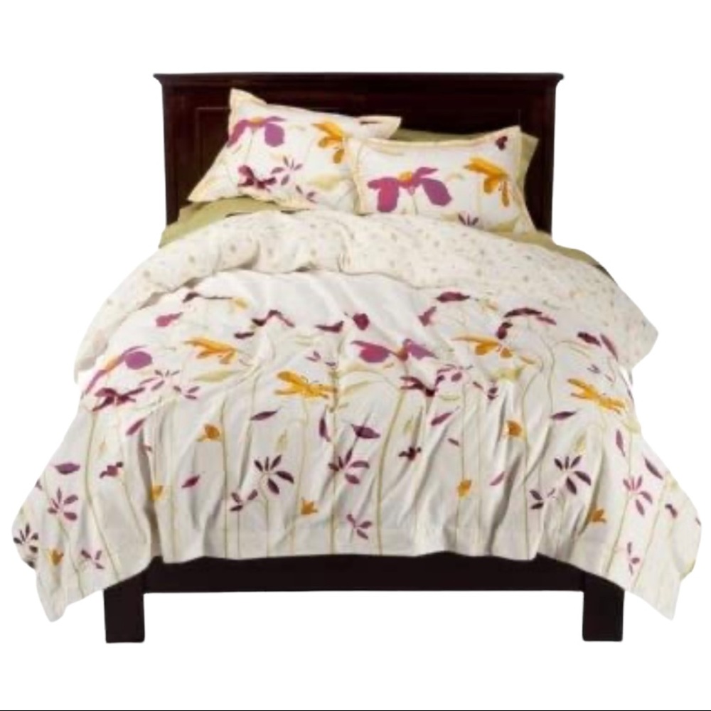 Queen DUVET & SHAMS EUC! Springmaid Wild Bouquet 💐 100% Organic Cotton